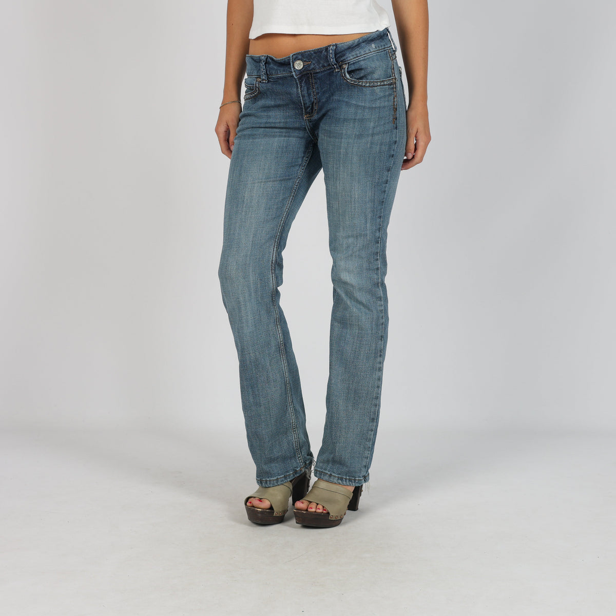 Blue Y2K Wrangler Bootcut Jeans (S)