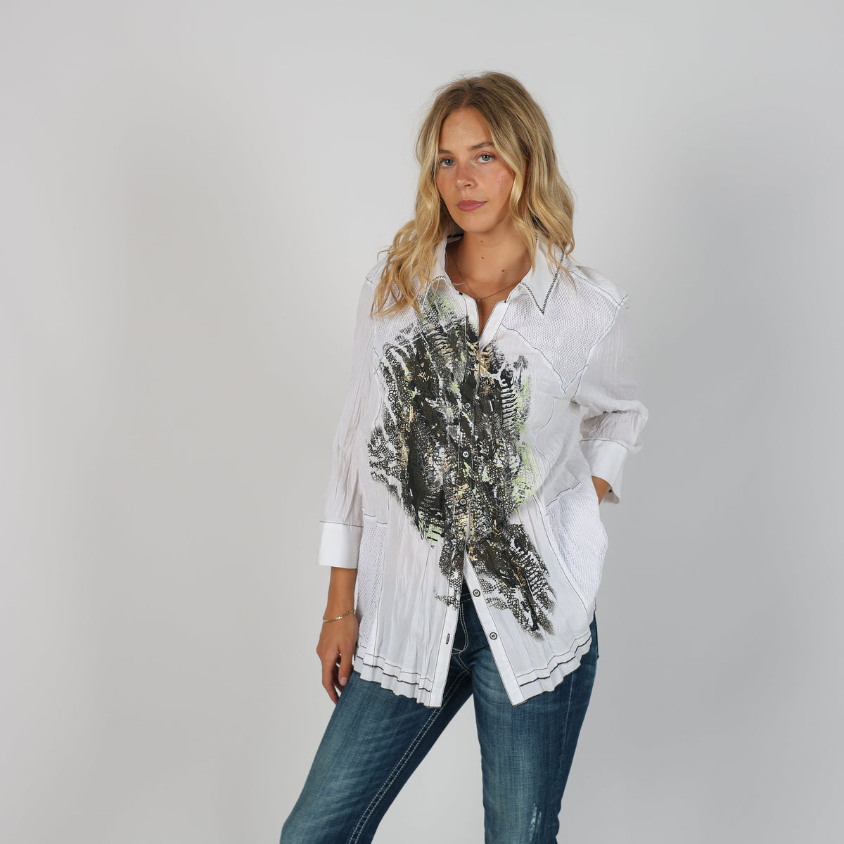 White Y2K Bonita Shirt (L)