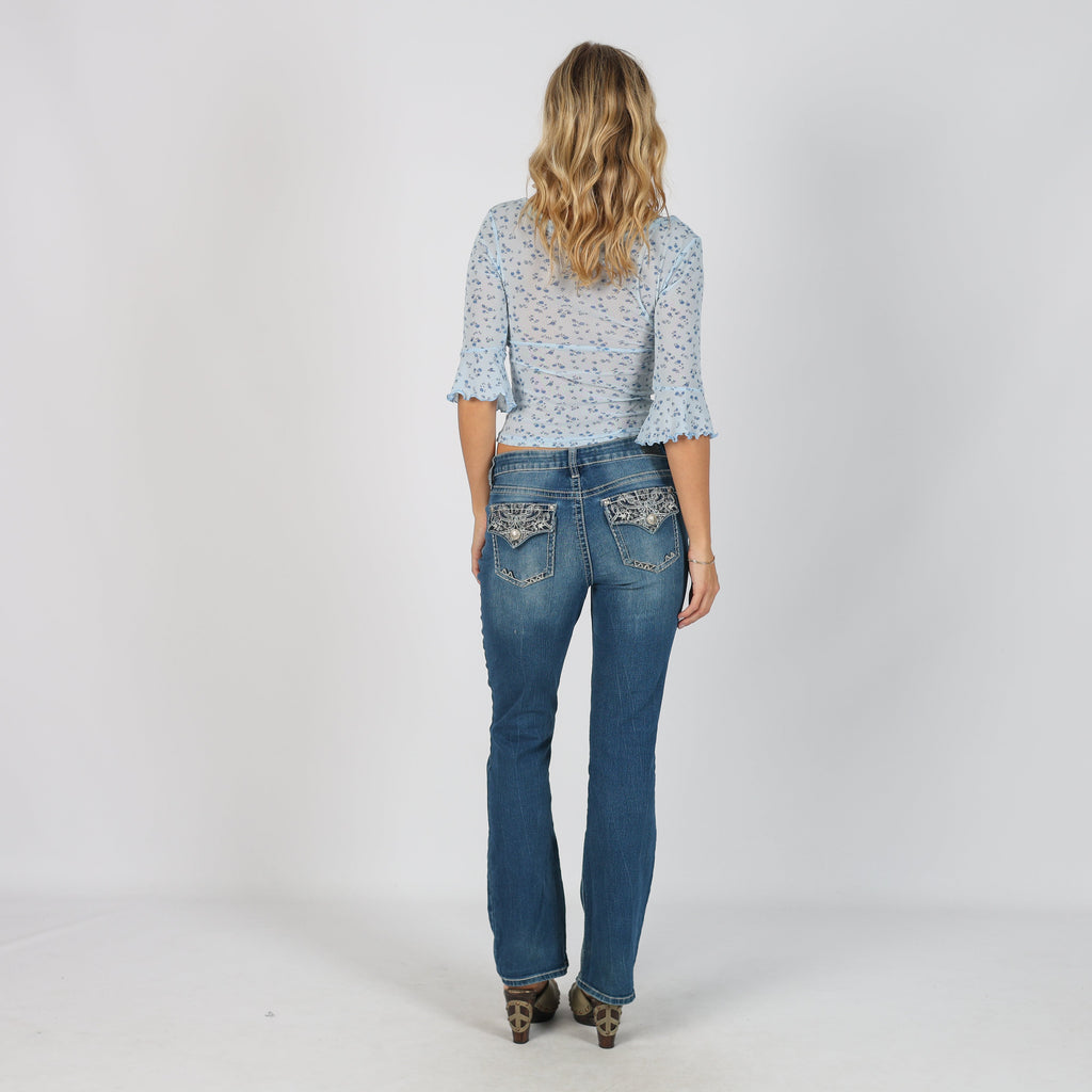 Blue Y2K Straight Jeans (XS)