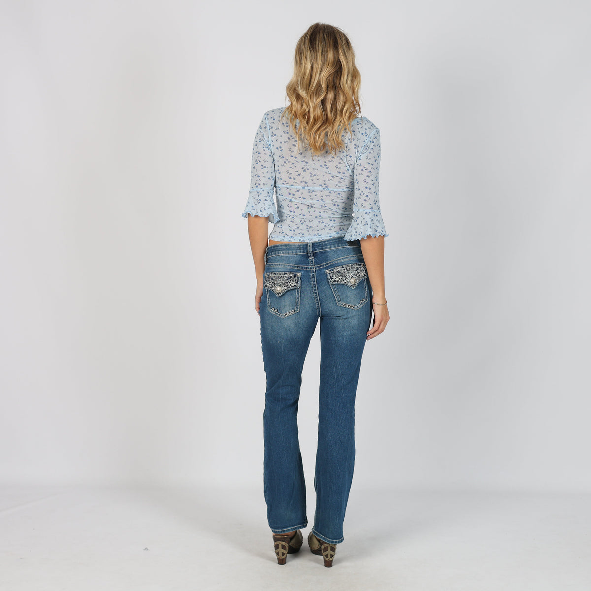 Blue Y2K Straight Jeans (XS)