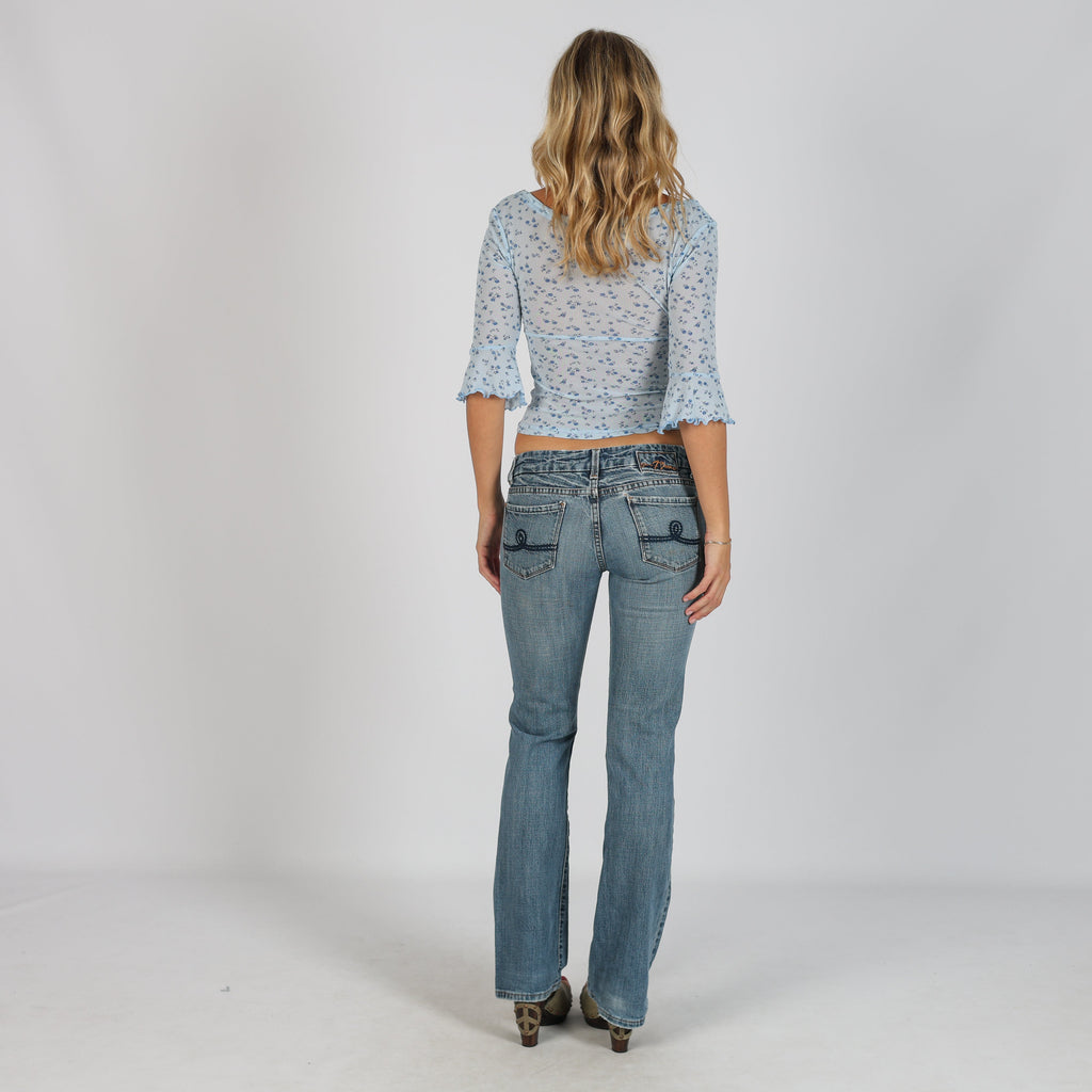 Light Blue Y2K Seven7 Straight Jeans (XS)
