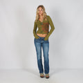 Blue Y2K Straight Jeans (XS)