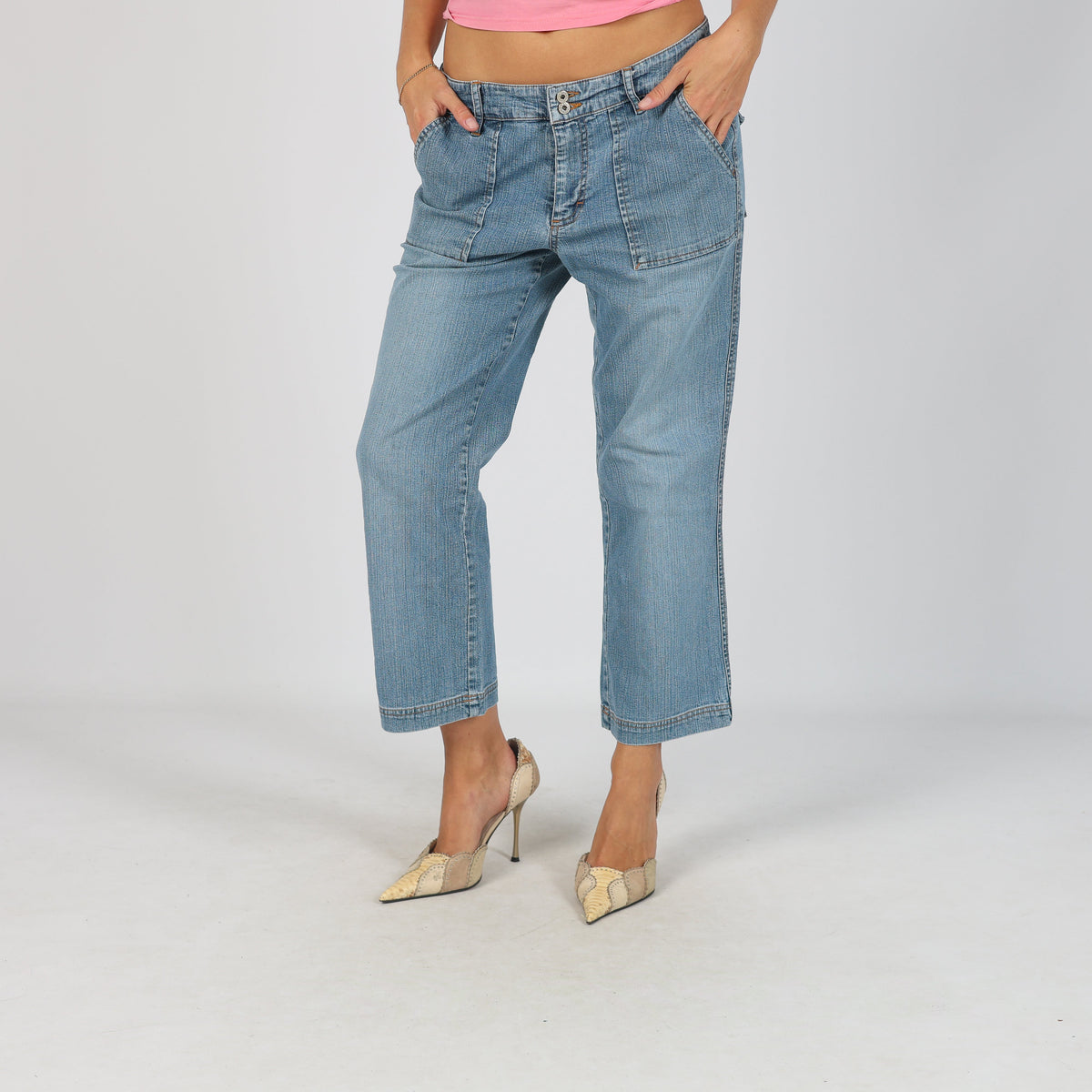 Light Blue Y2K Bootcut Jeans (S)