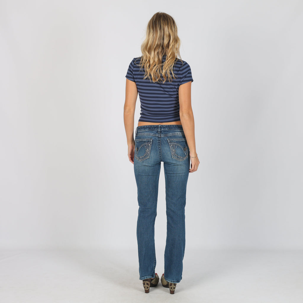 Blue Y2K Straight Jeans (XS)