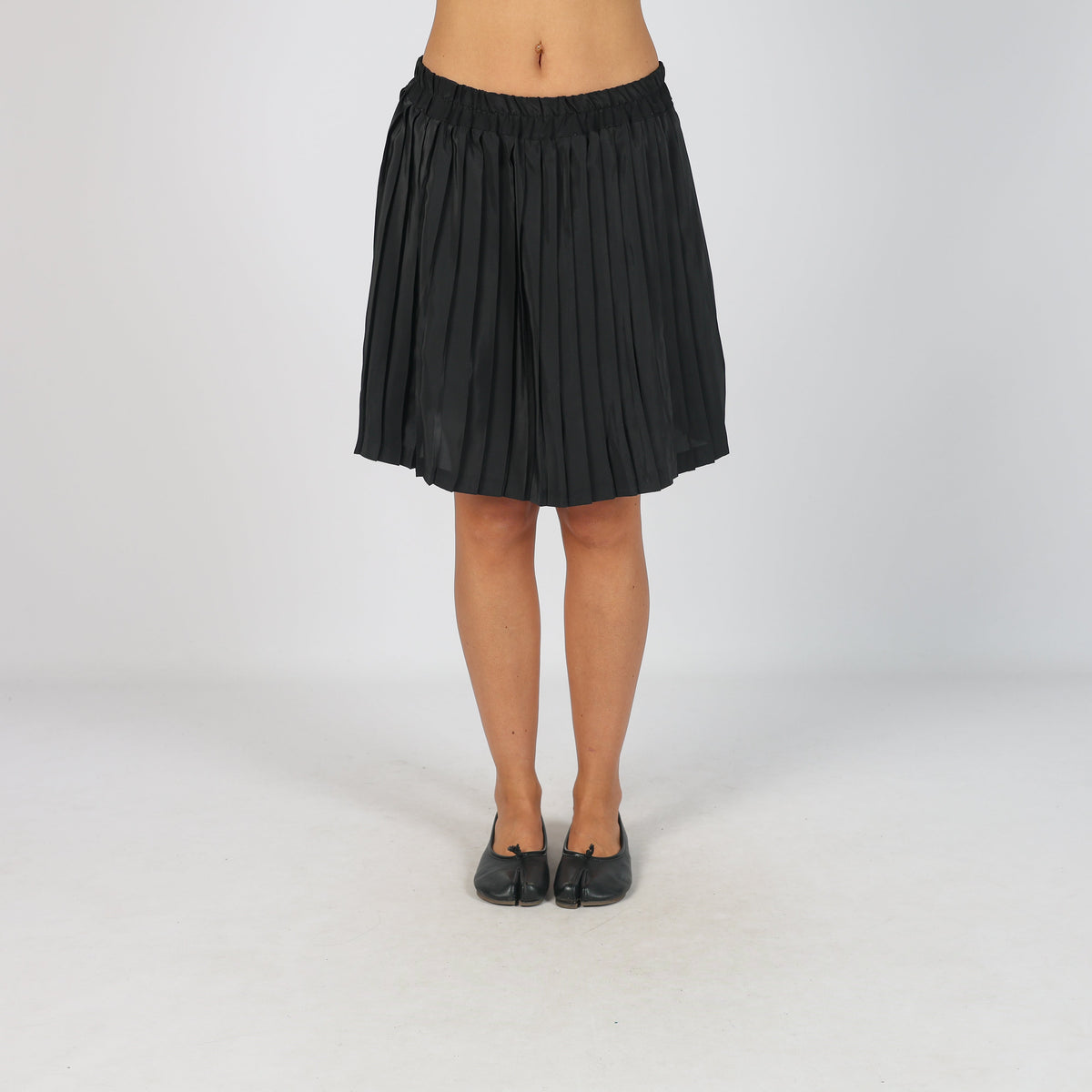 Black Y2K Woven Midi Skirt Semi Sheer (S)
