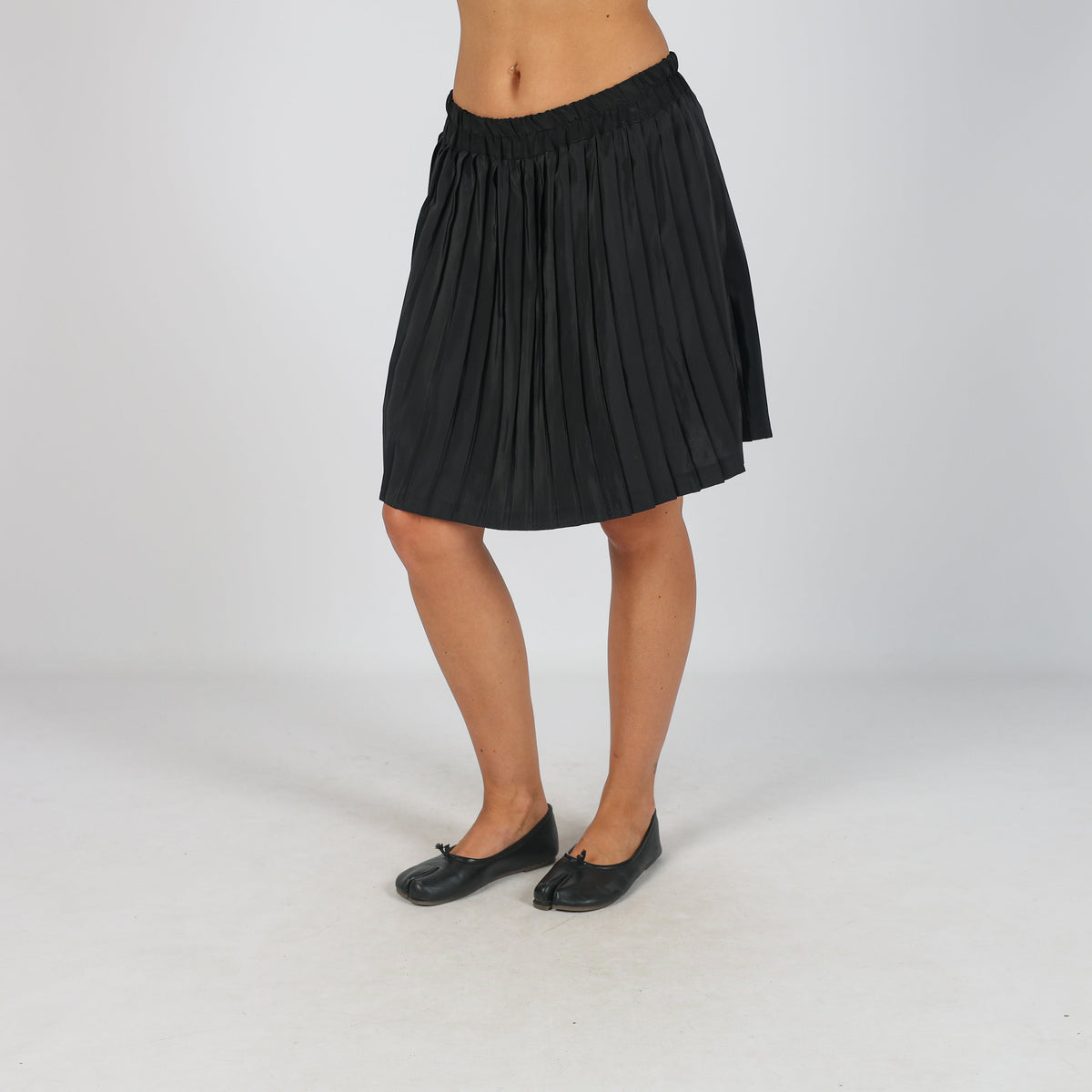 Black Y2K Woven Midi Skirt Semi Sheer (S)