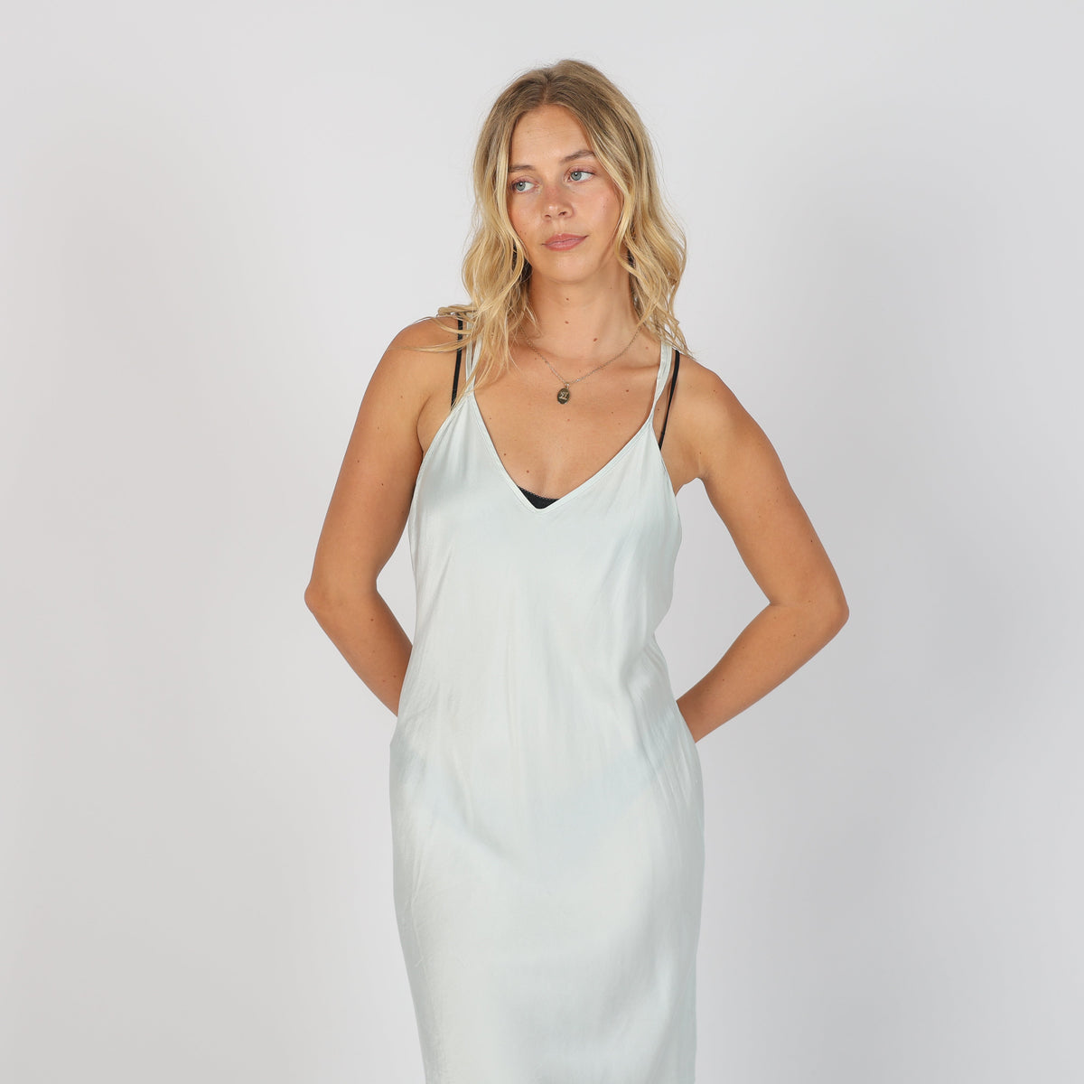 Light Blue Y2K Slip Dress (S)