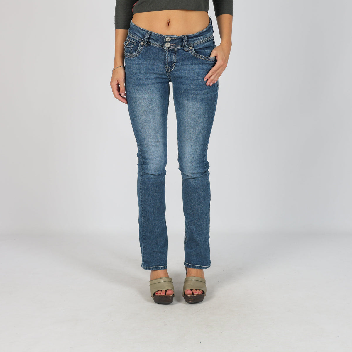 Blue Y2K Straight Jeans (XS)