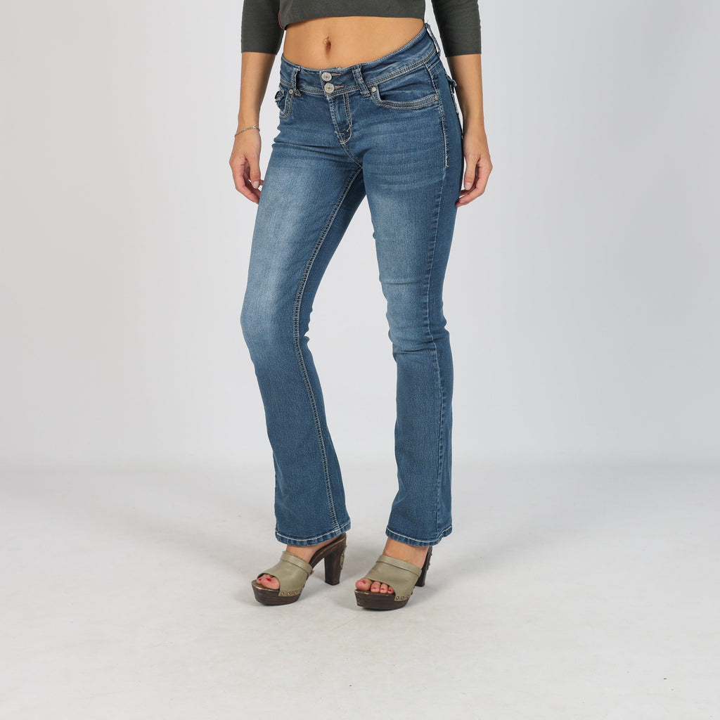 Blue Y2K Straight Jeans (XS)
