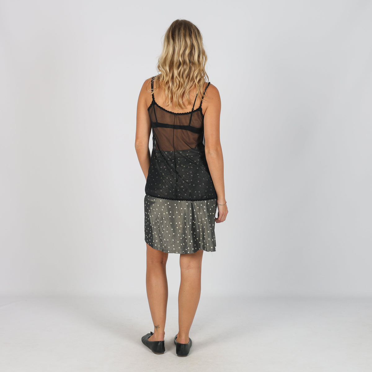 Charcoal Grey Y2K Fabrizio Lenzi Woven Mini Skirt Polkadot (XS)