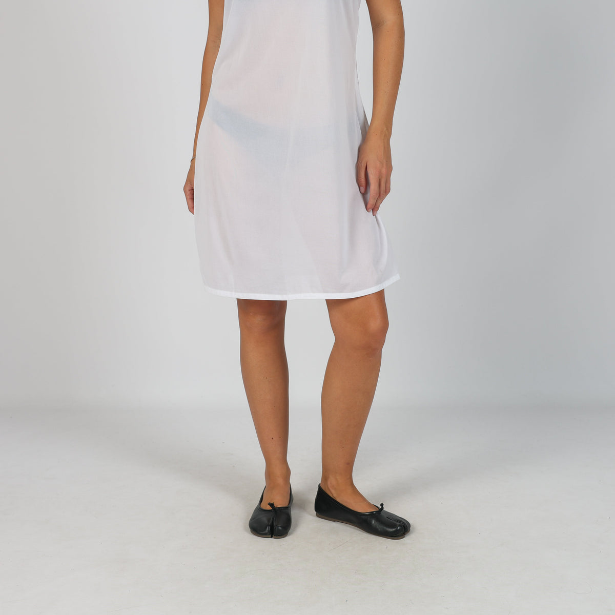 White Y2K Slip Dress Sheer (M)