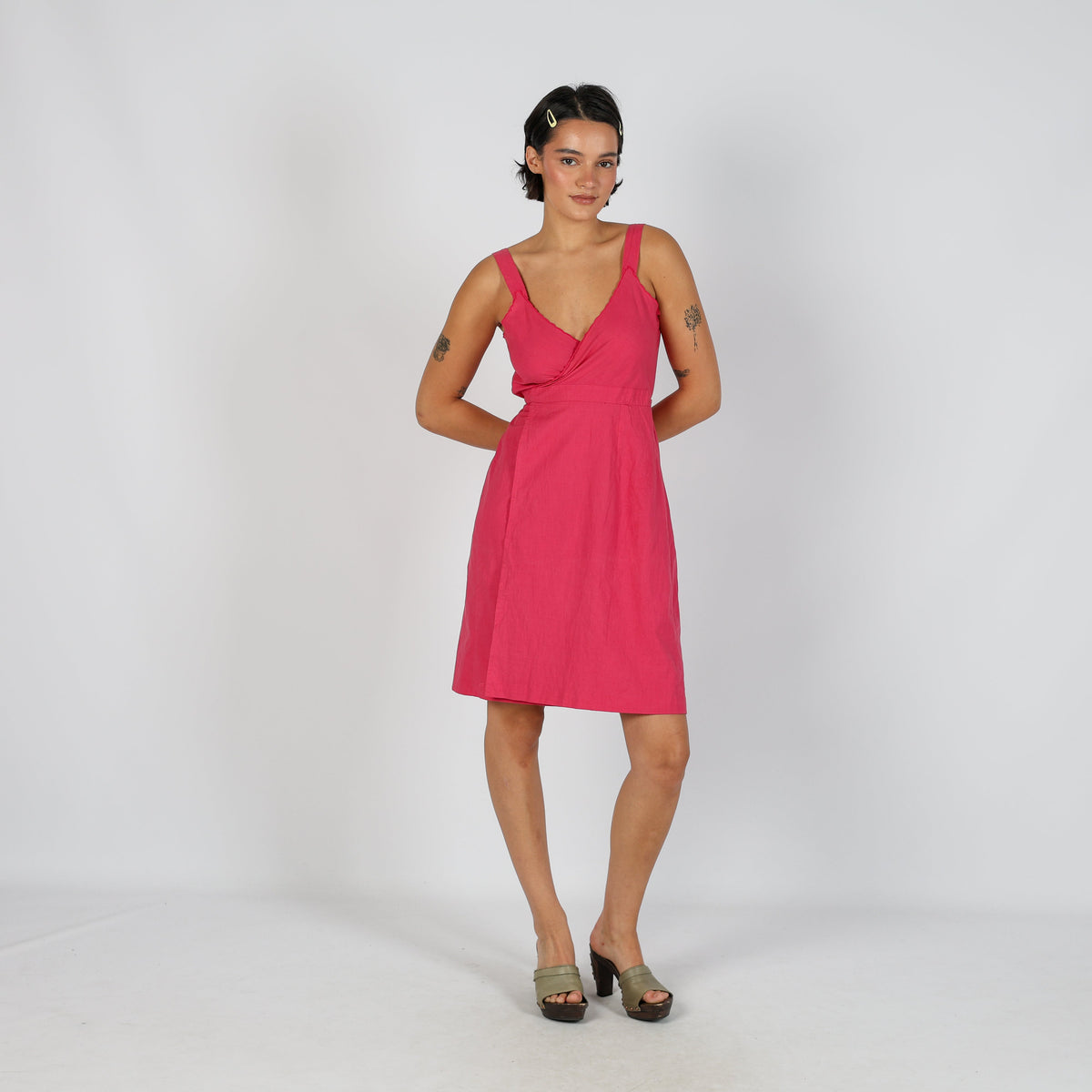 Pink Y2K Woven Midi Dress (S)