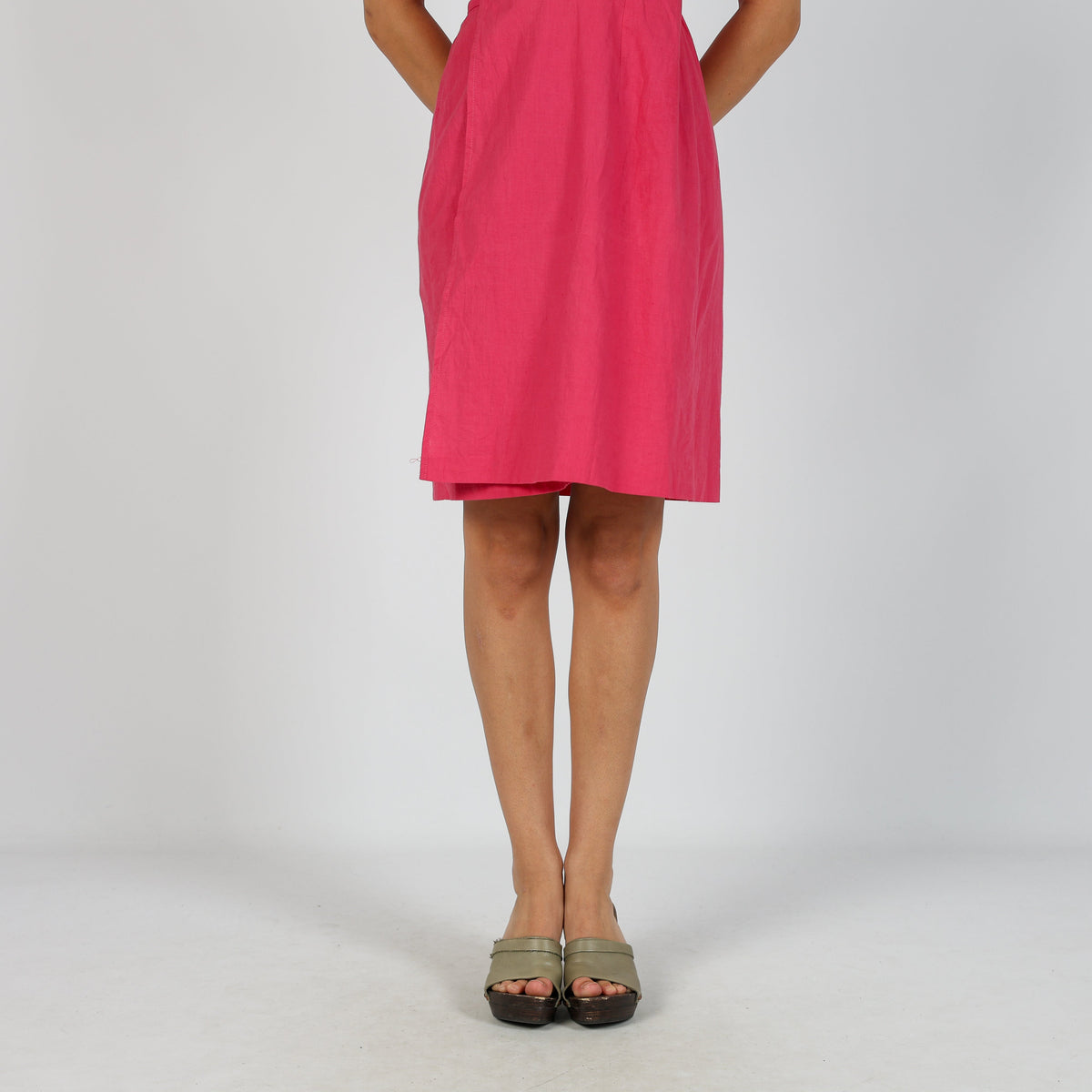Pink Y2K Woven Midi Dress (S)