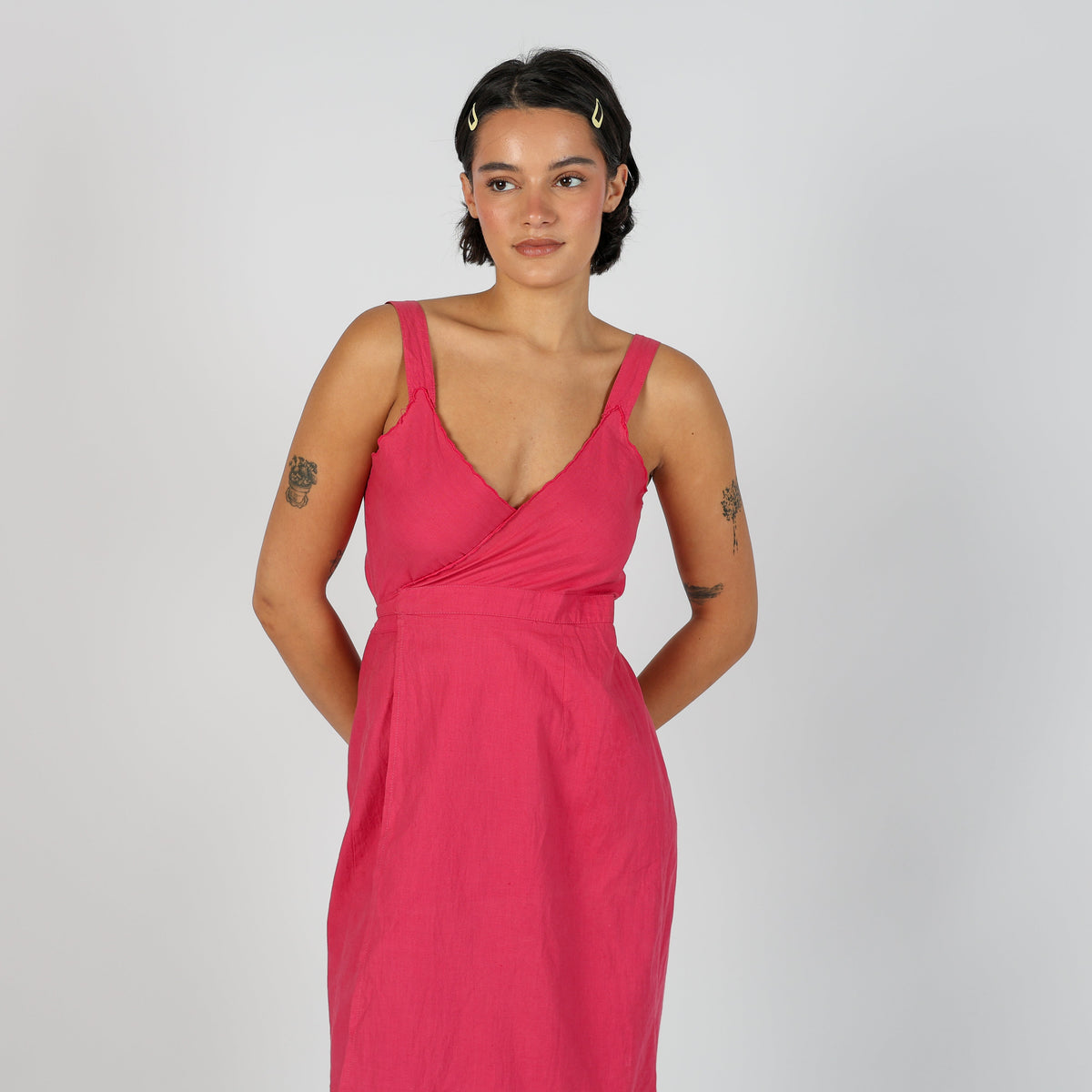 Pink Y2K Woven Midi Dress (S)