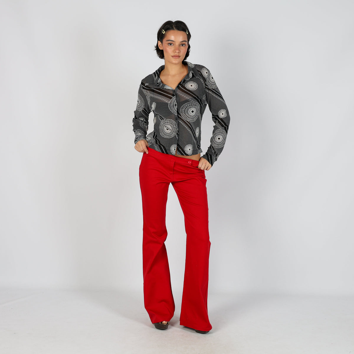 Red Y2K Terranova Woven Trousers (M)