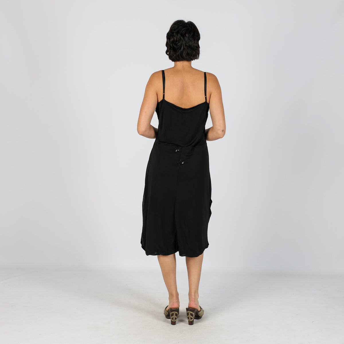 Black Y2K Siste's Woven Midi Dress (M)