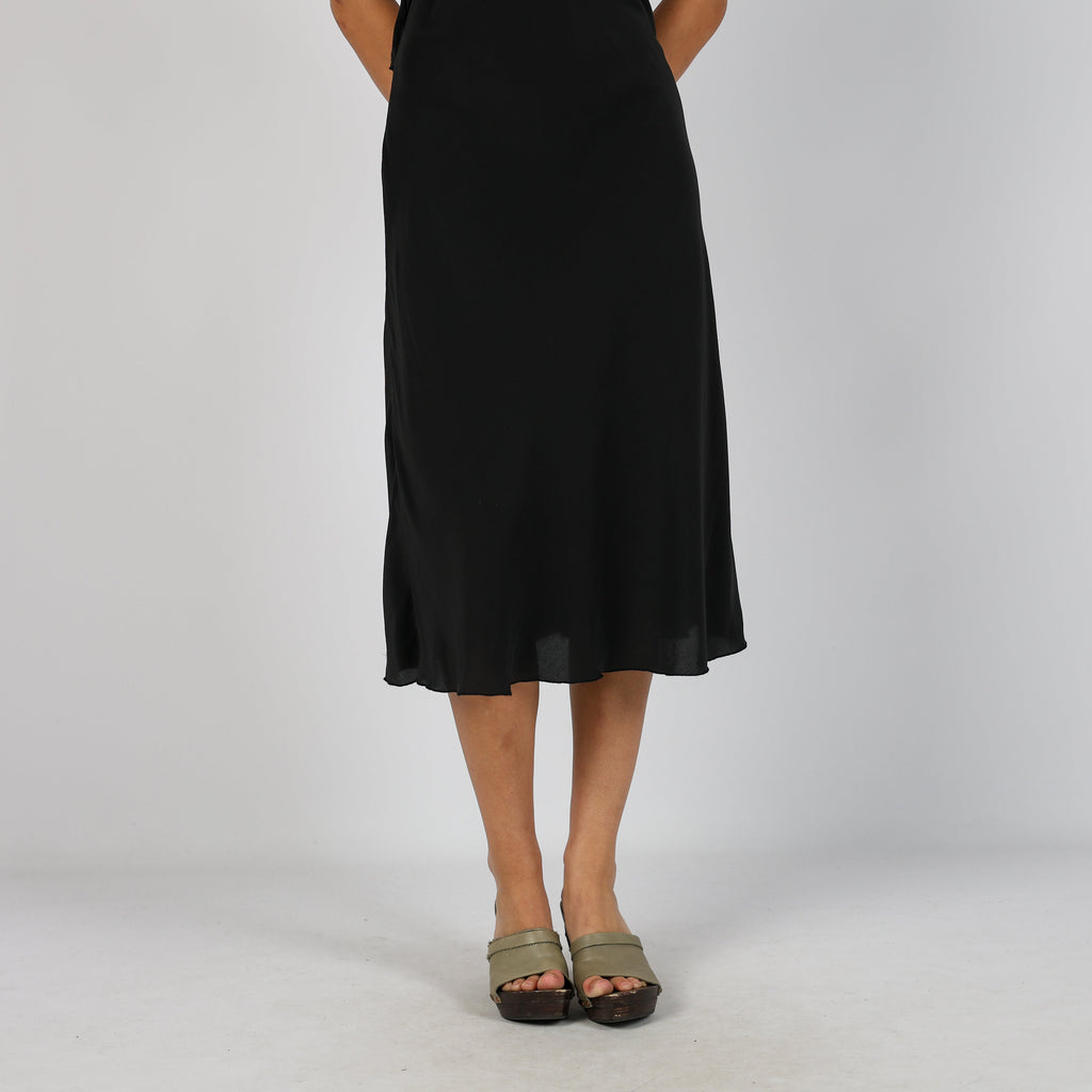 Black Y2K Made in Italy Woven Midi Dress semi sheer (S)