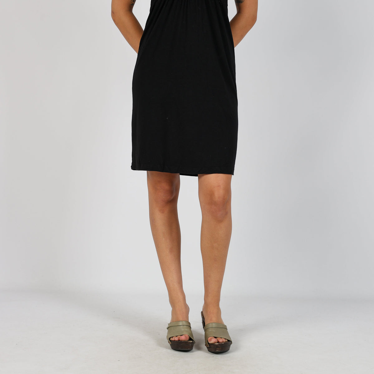 Black Y2K Buffalo London Woven Midi Dress (S)