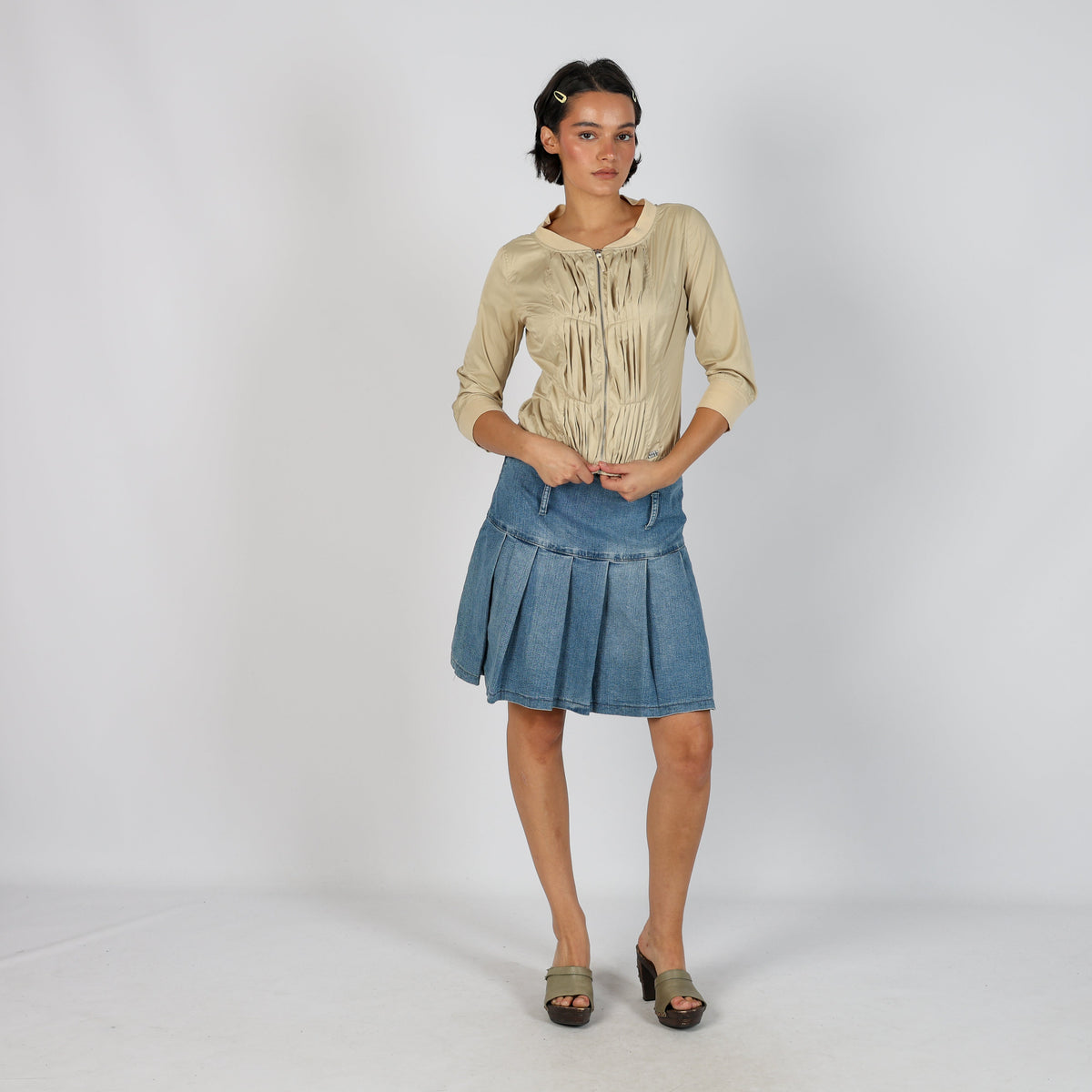 Blue Y2K Sushan Denim Mini Skirt (M)