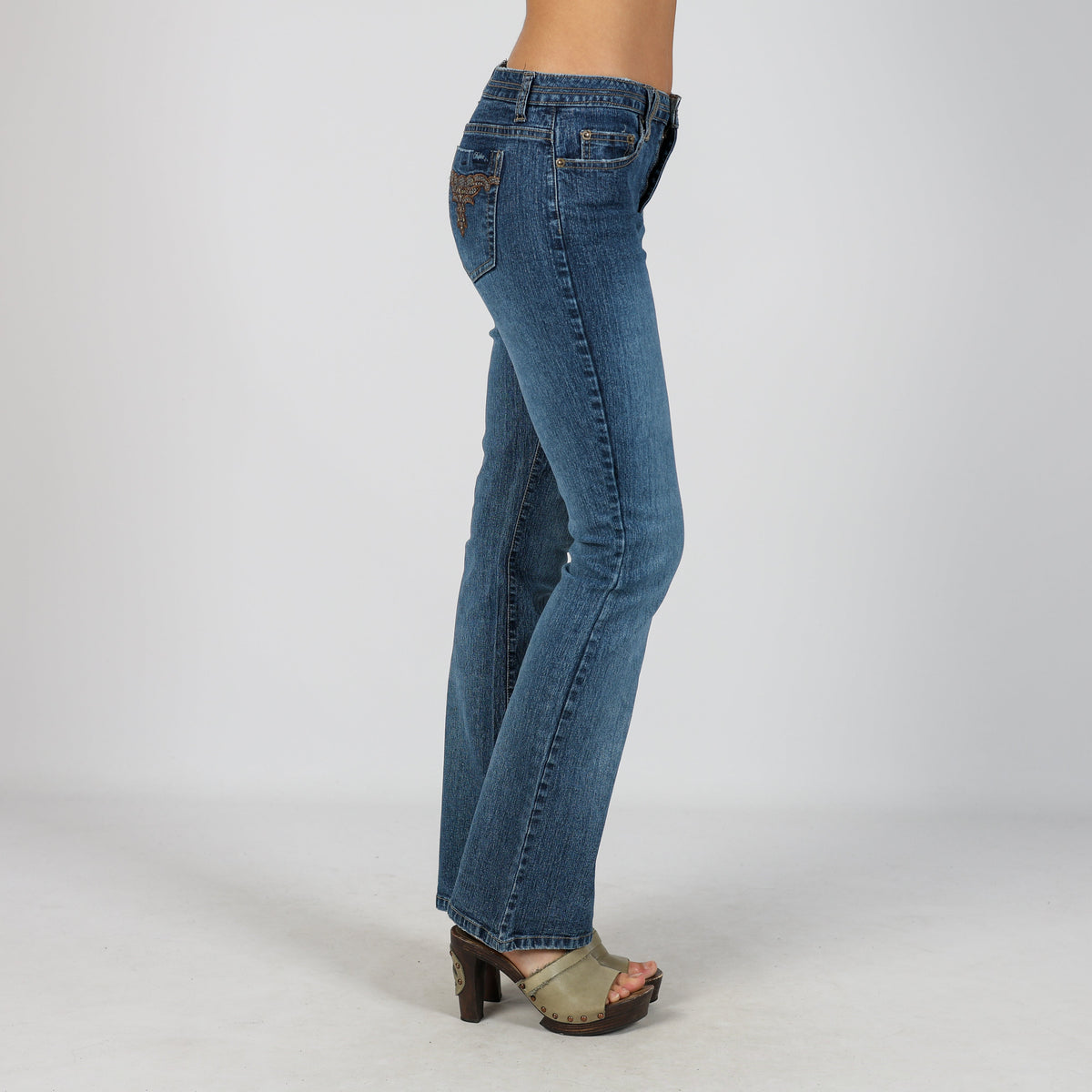 Blue Y2K Duplex Bootcut Jeans (S)