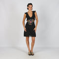 Black Y2K Desigual Woven Mini Dress (M)