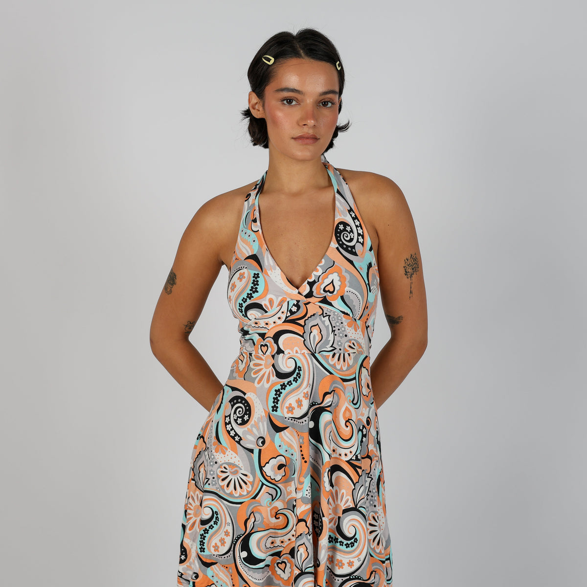 Multicoloured Y2K Woven Mini Dress (S)