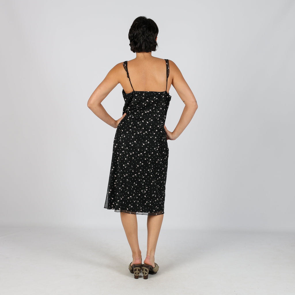 Black Y2K Rainbow Woven Midi Dress (L)