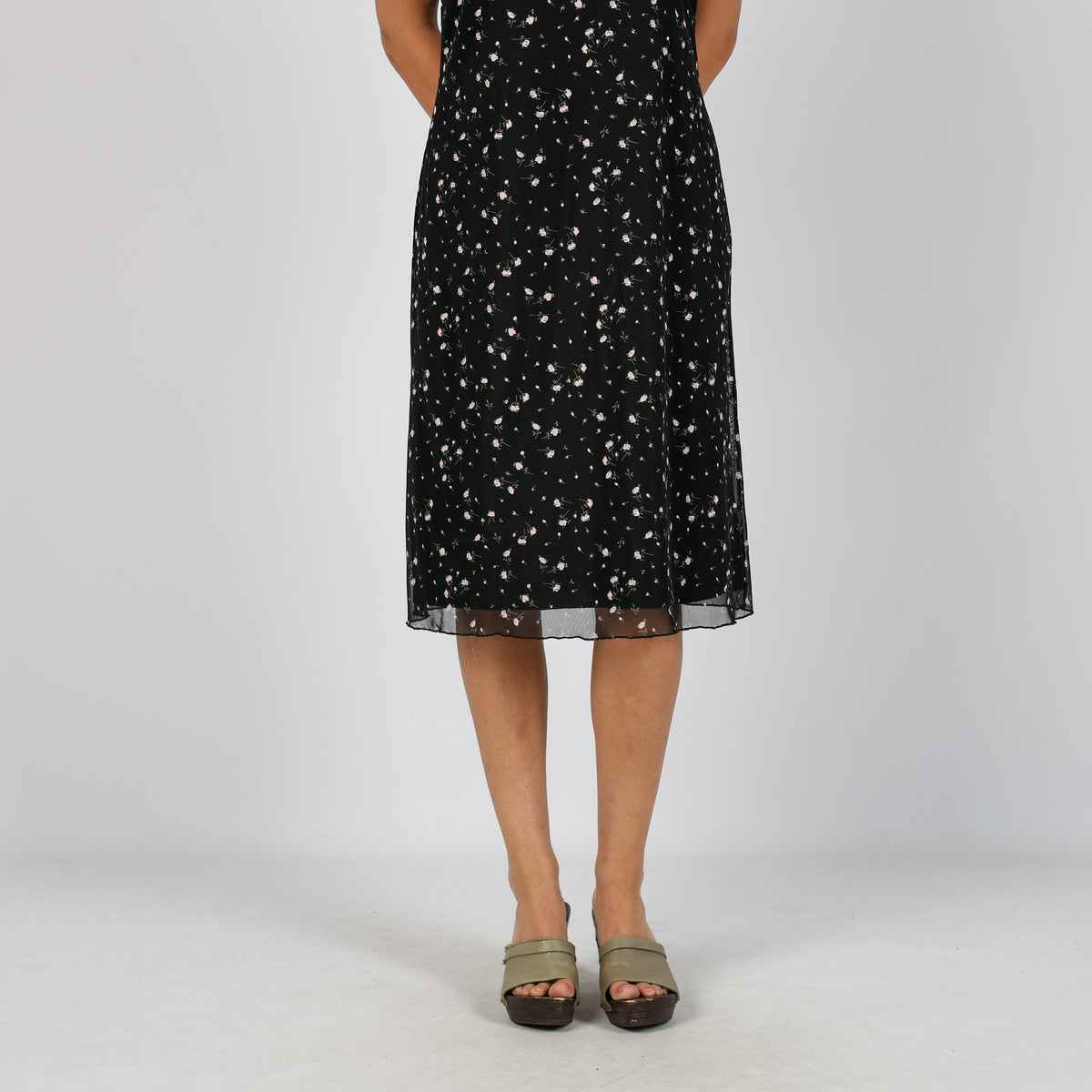 Black Y2K Rainbow Woven Midi Dress (L)