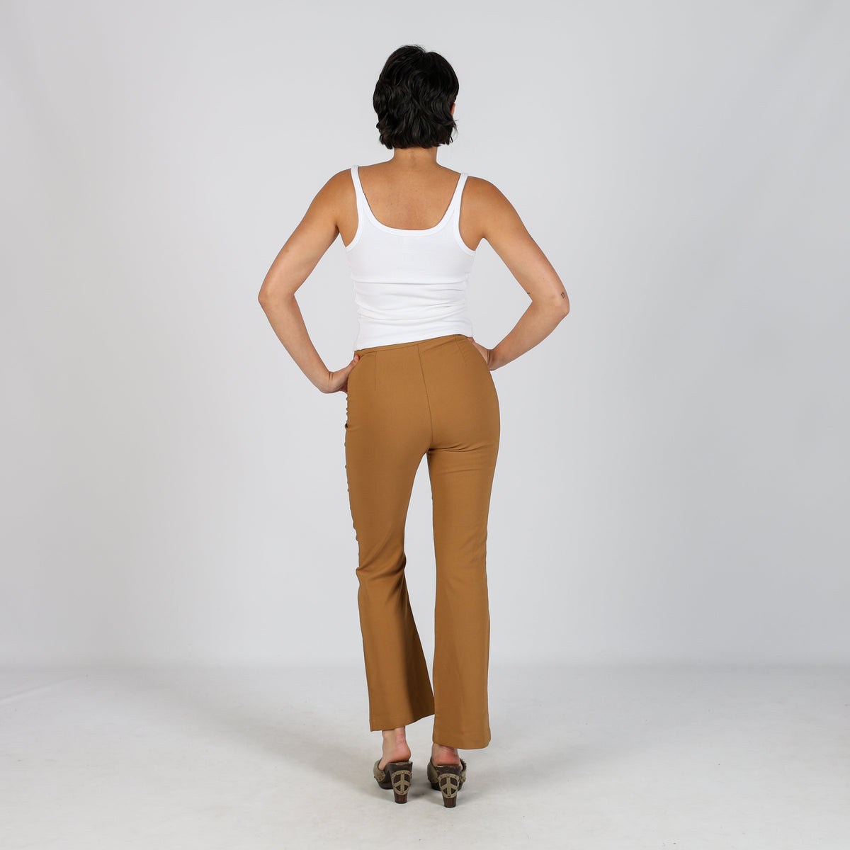 Beige Y2K Made in Italy Woven Trousers (S)