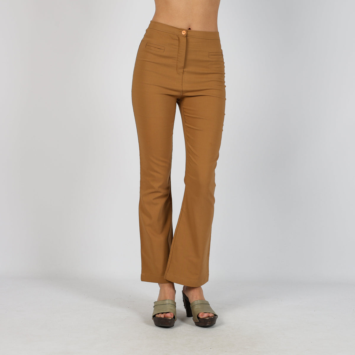 Beige Y2K Made in Italy Woven Trousers (S)