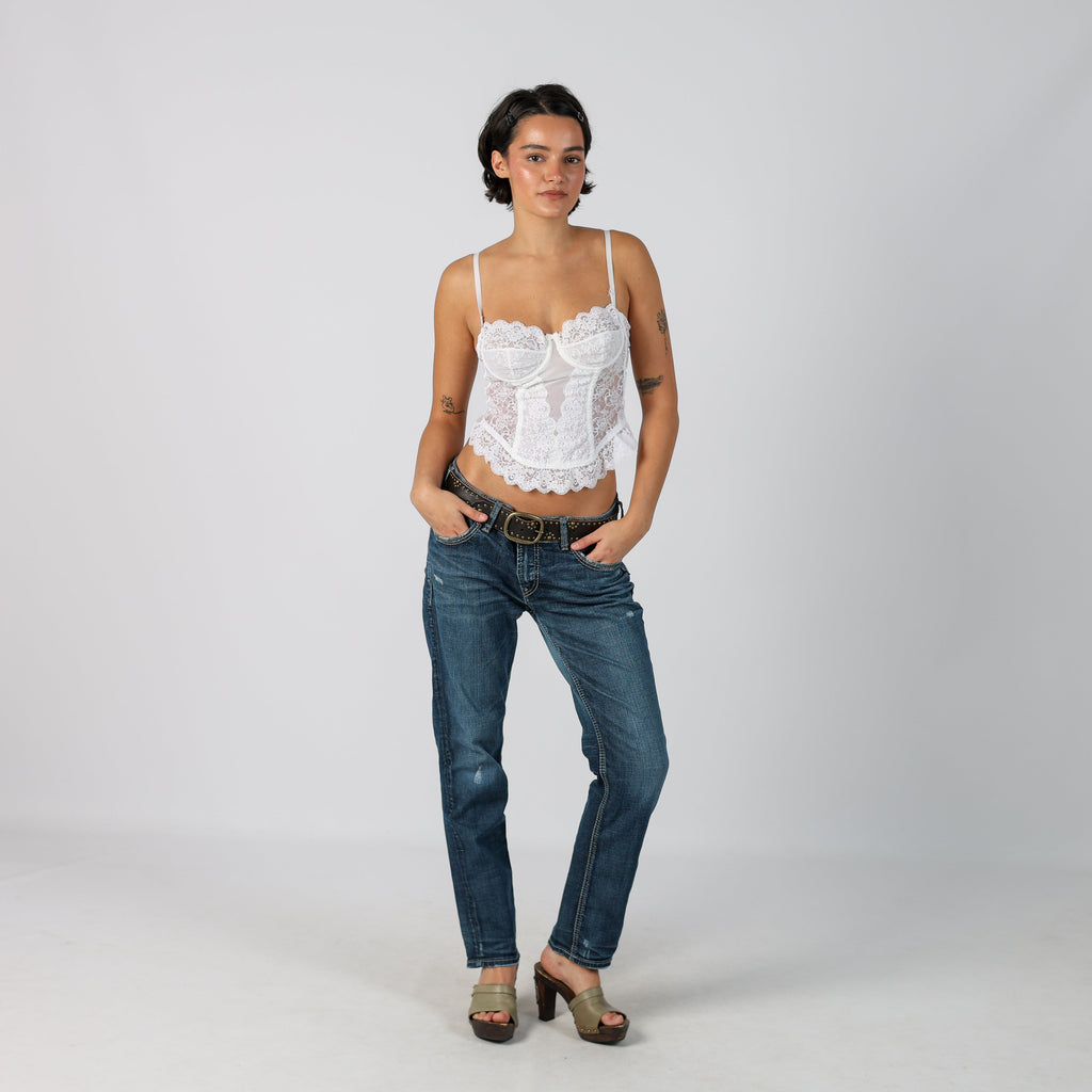 Blue Y2K Silver Bootcut Jeans (M)