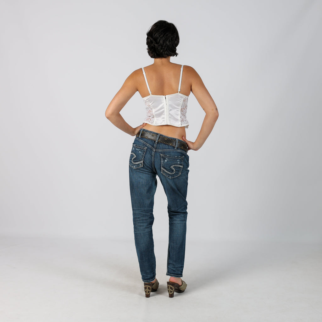 Blue Y2K Silver Bootcut Jeans (M)