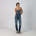 Blue Y2K Silver Bootcut Jeans (M)