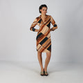 Beige Y2K Onyx Woven Midi Dress (M)