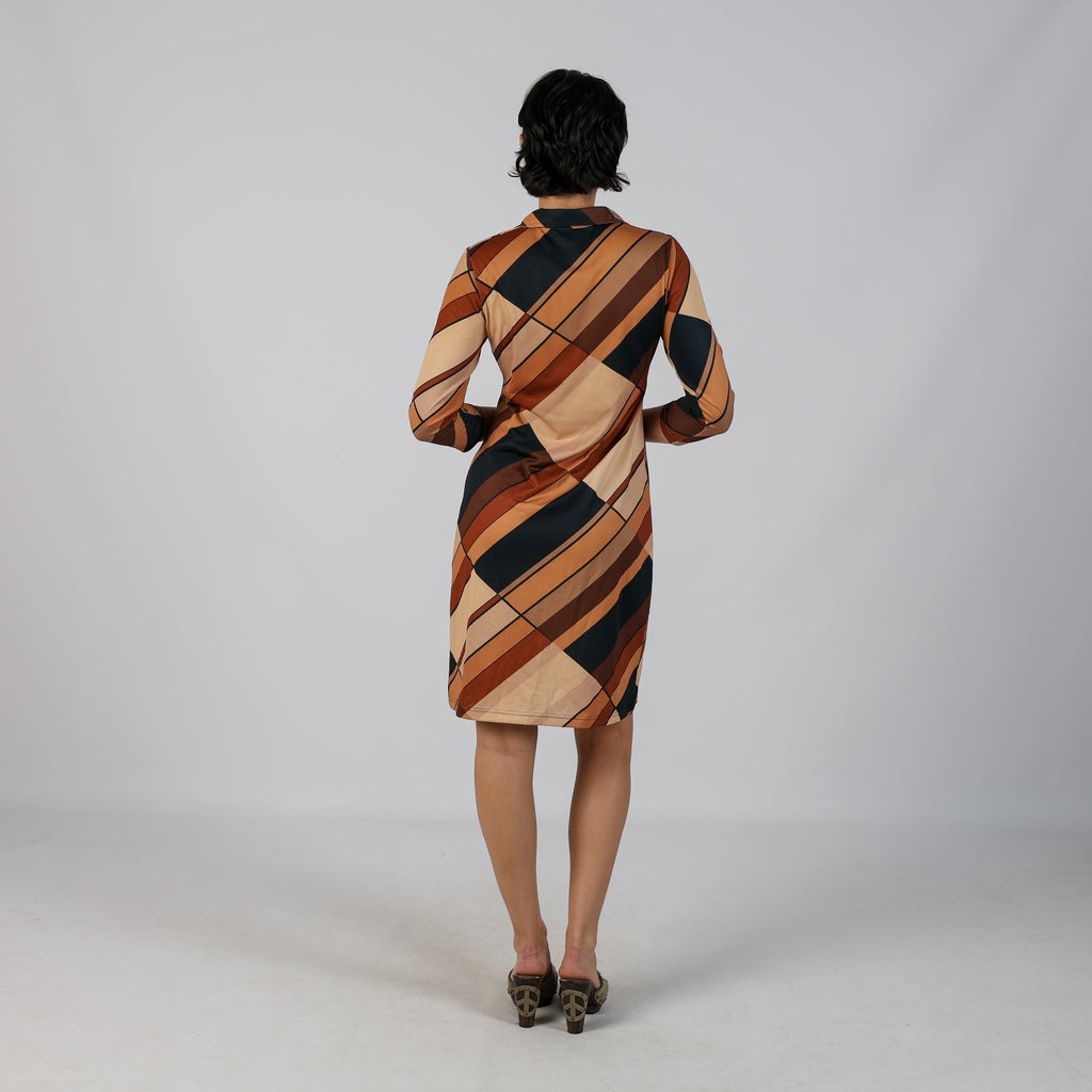 Beige Y2K Onyx Woven Midi Dress (M)