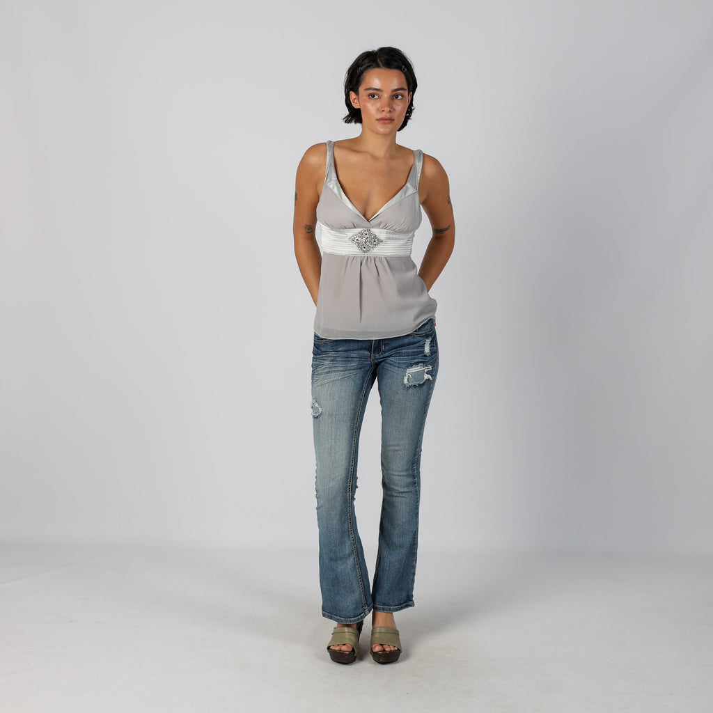 Blue Y2K Vanity Bootcut Jeans (S)