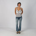 Blue Y2K Vanity Bootcut Jeans (S)