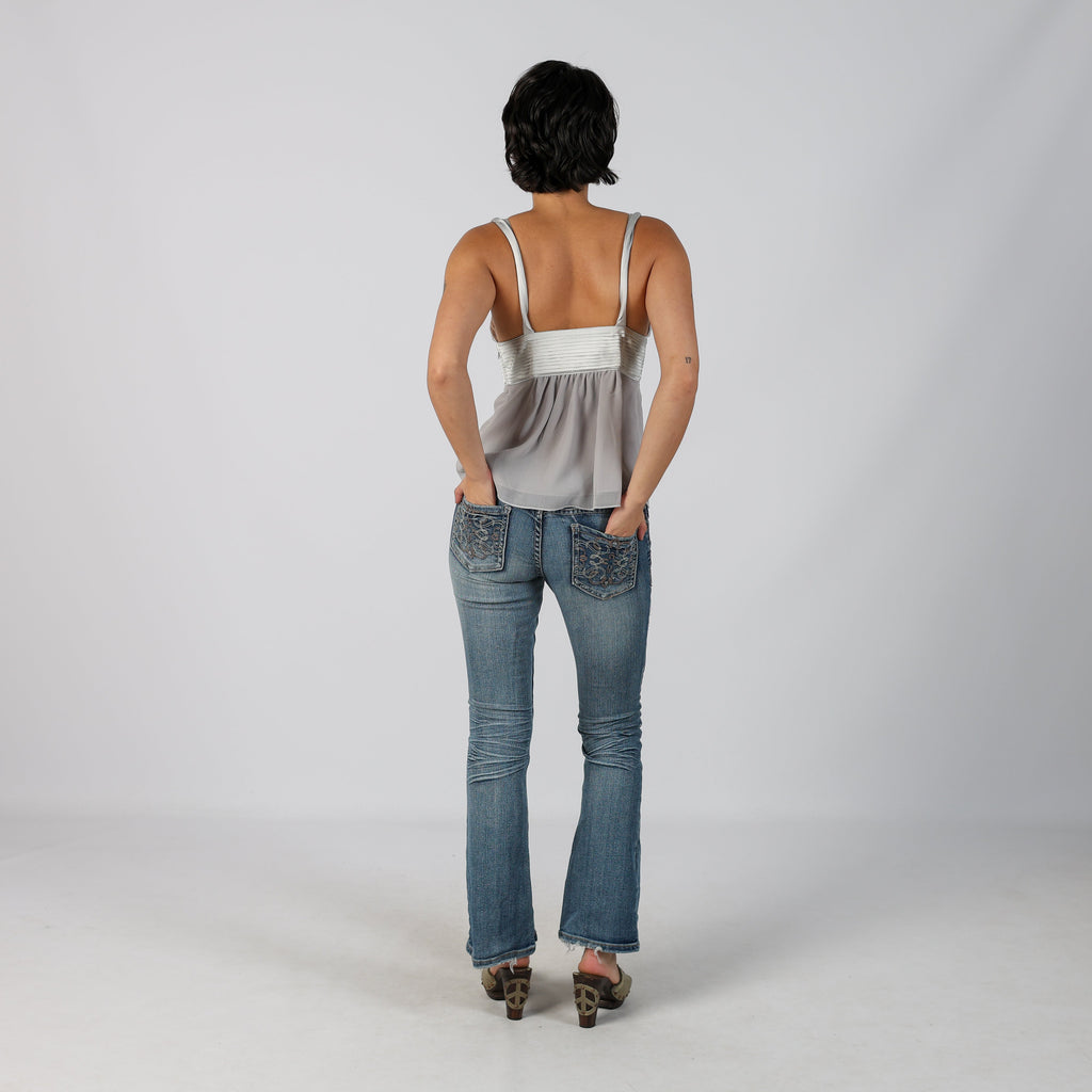 Blue Y2K Vanity Bootcut Jeans (S)