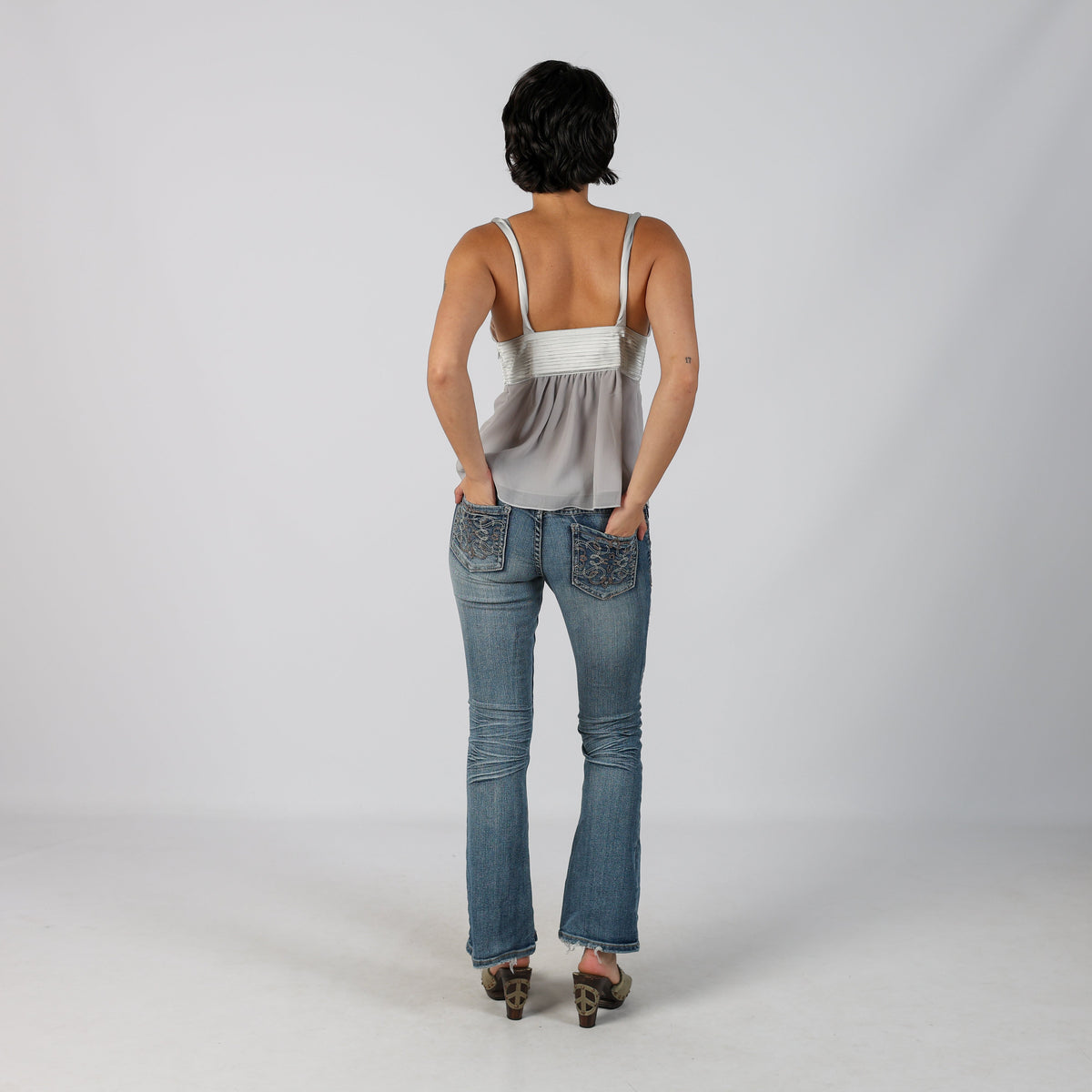 Blue Y2K Vanity Bootcut Jeans (S)