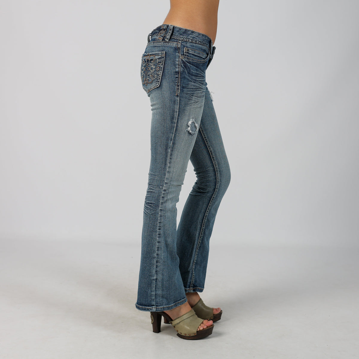 Blue Y2K Vanity Bootcut Jeans (S)