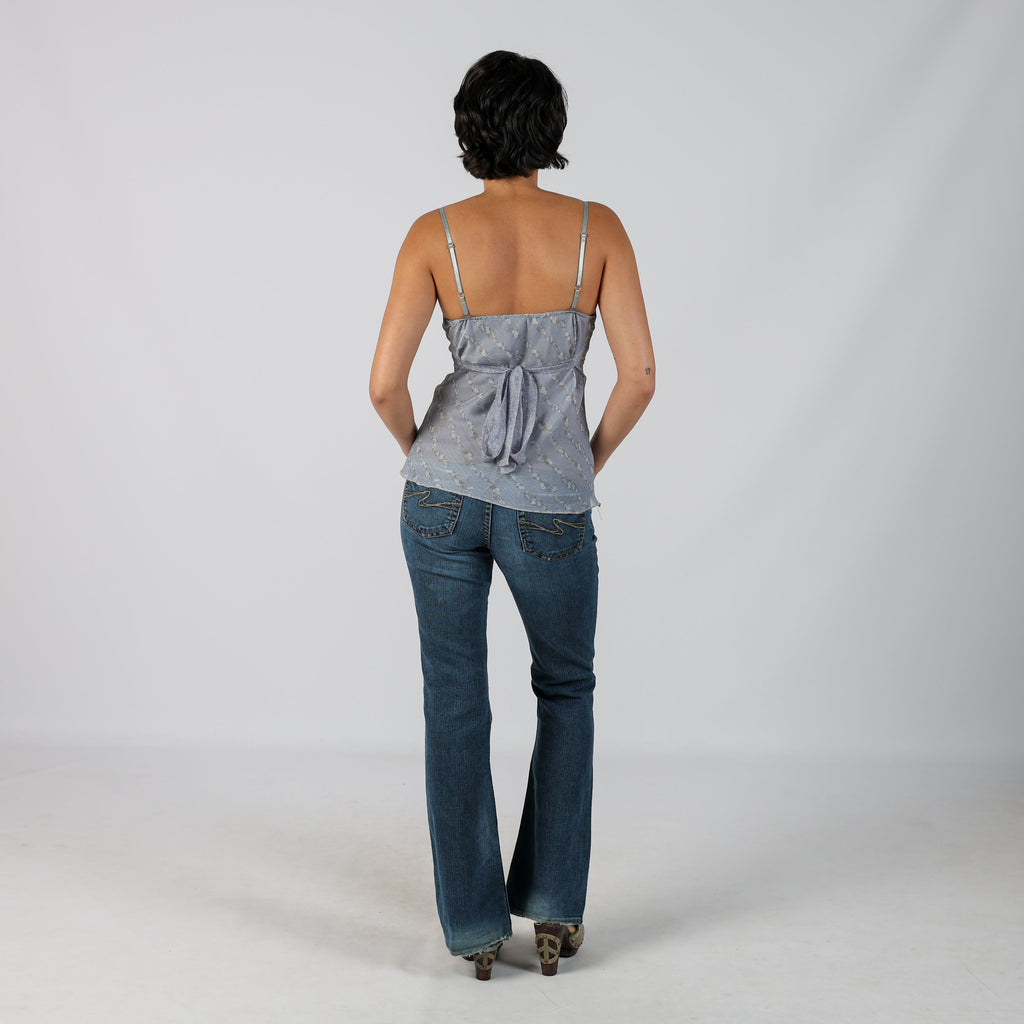 Blue Y2K Silver Bootcut Jeans (M)