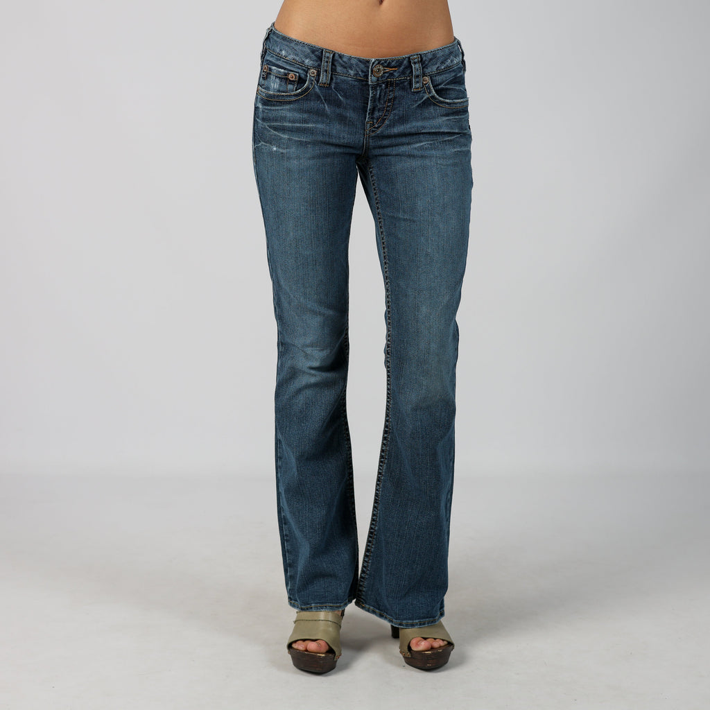 Blue Y2K Silver Bootcut Jeans (M)
