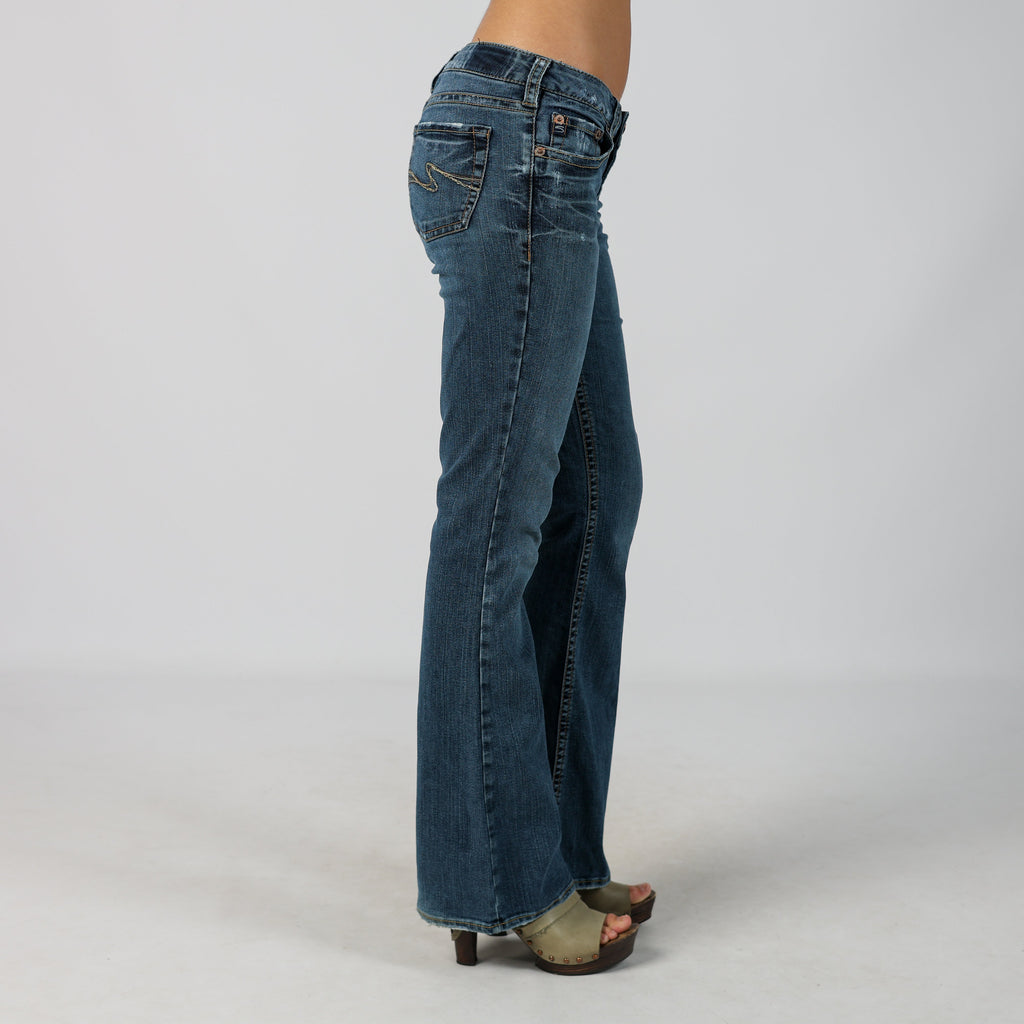 Blue Y2K Silver Bootcut Jeans (M)