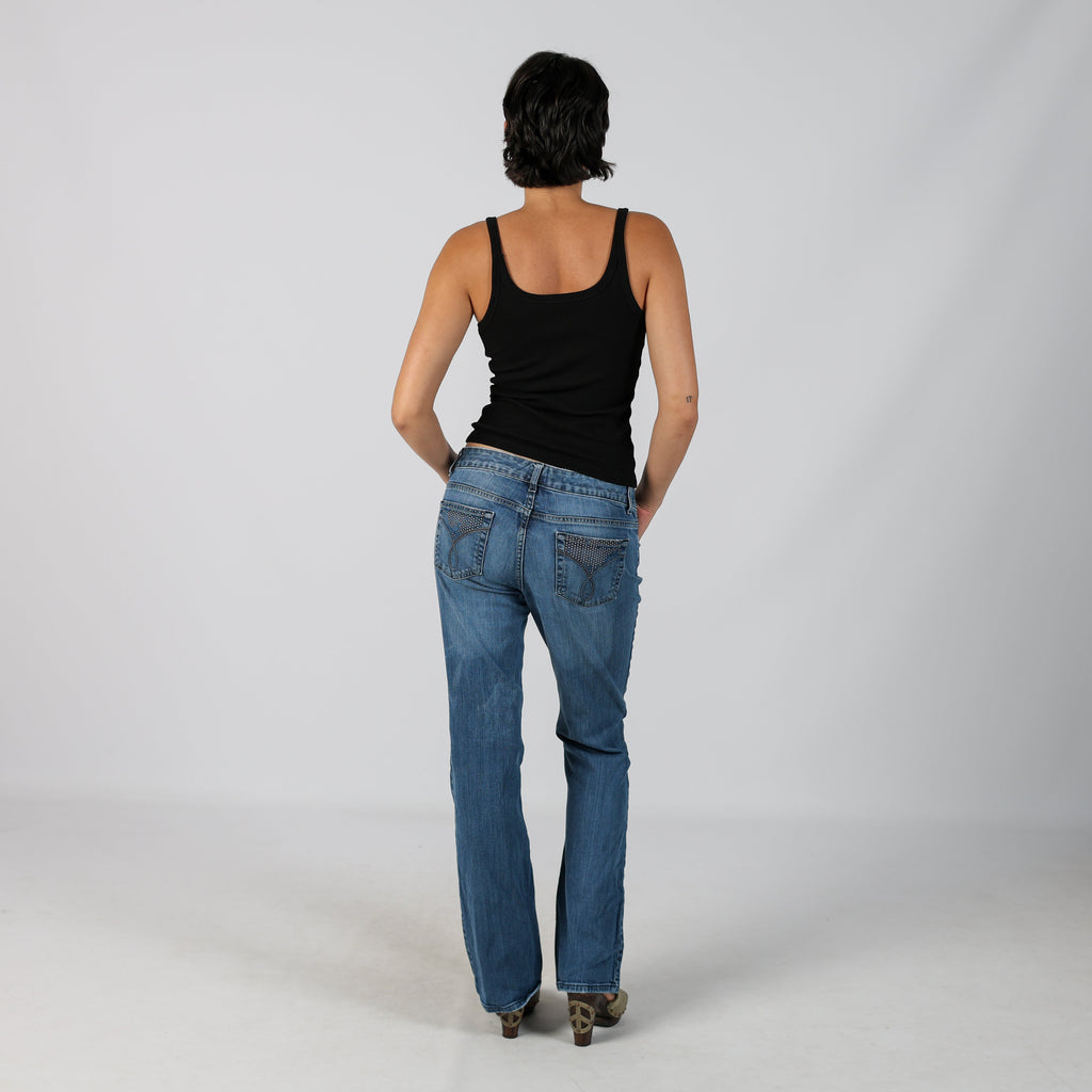 Blue Y2K Calvin Klein Bootcut Jeans (M)