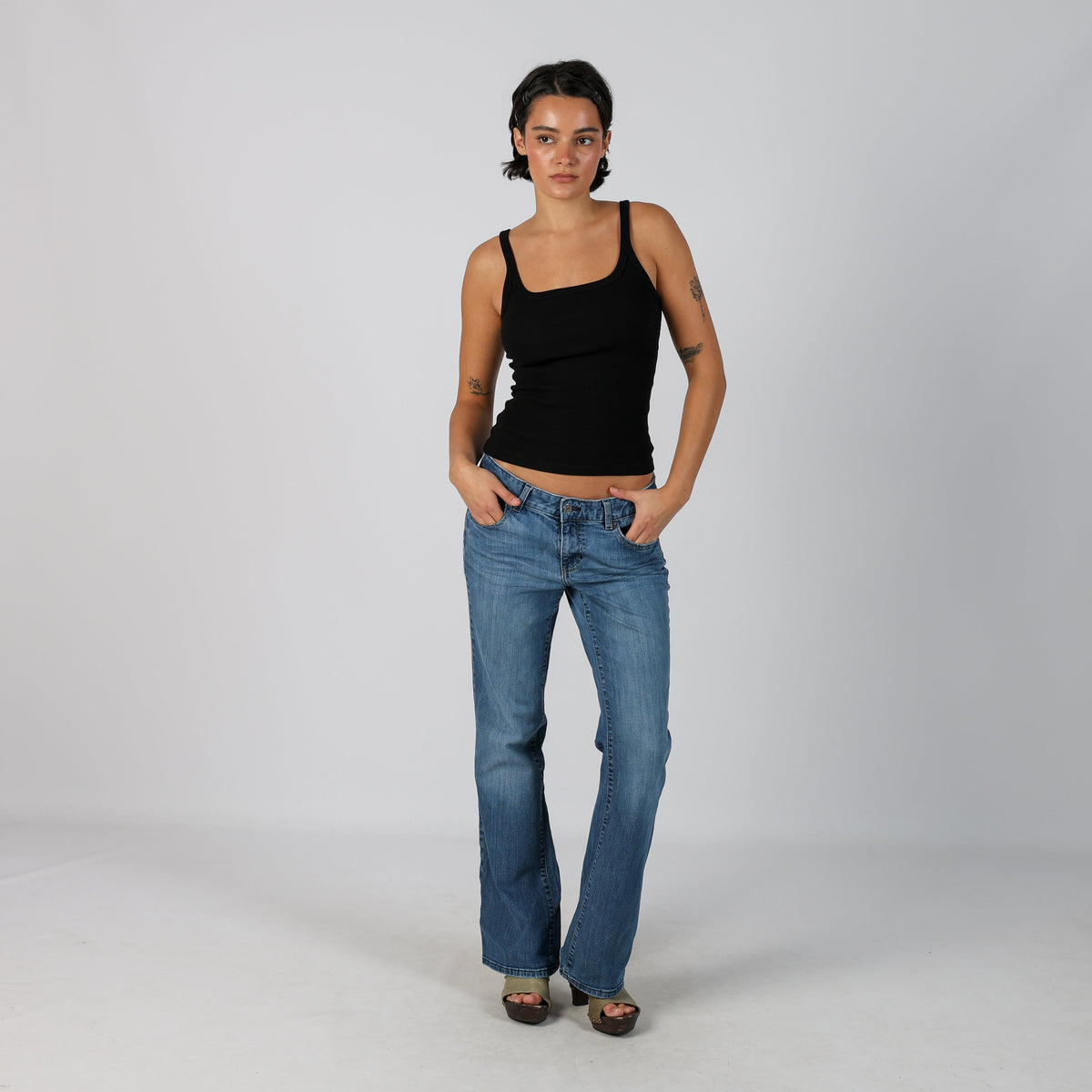 Blue Y2K Calvin Klein Bootcut Jeans (M)