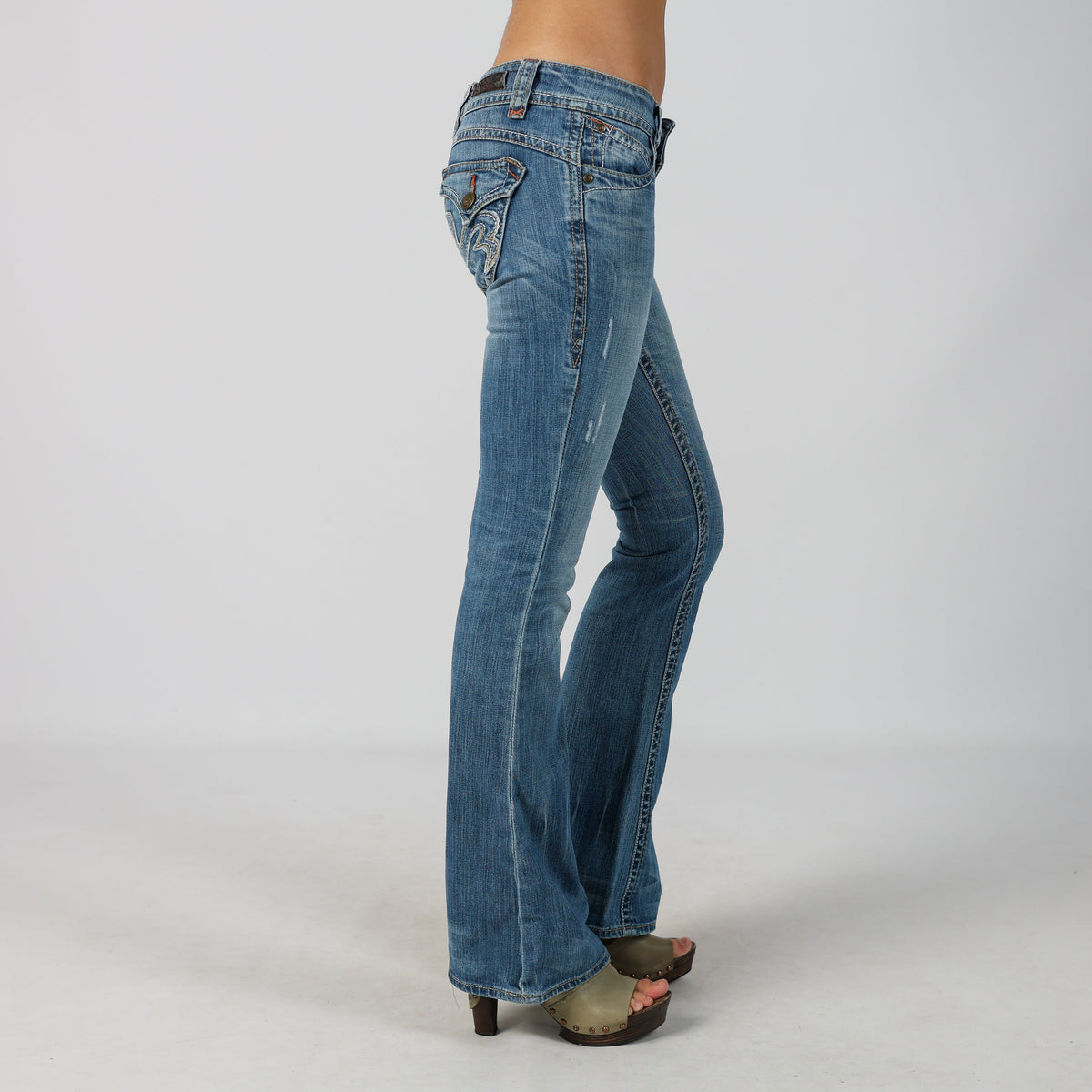Blue Y2K Costa Blanca Bootcut Jeans (M)