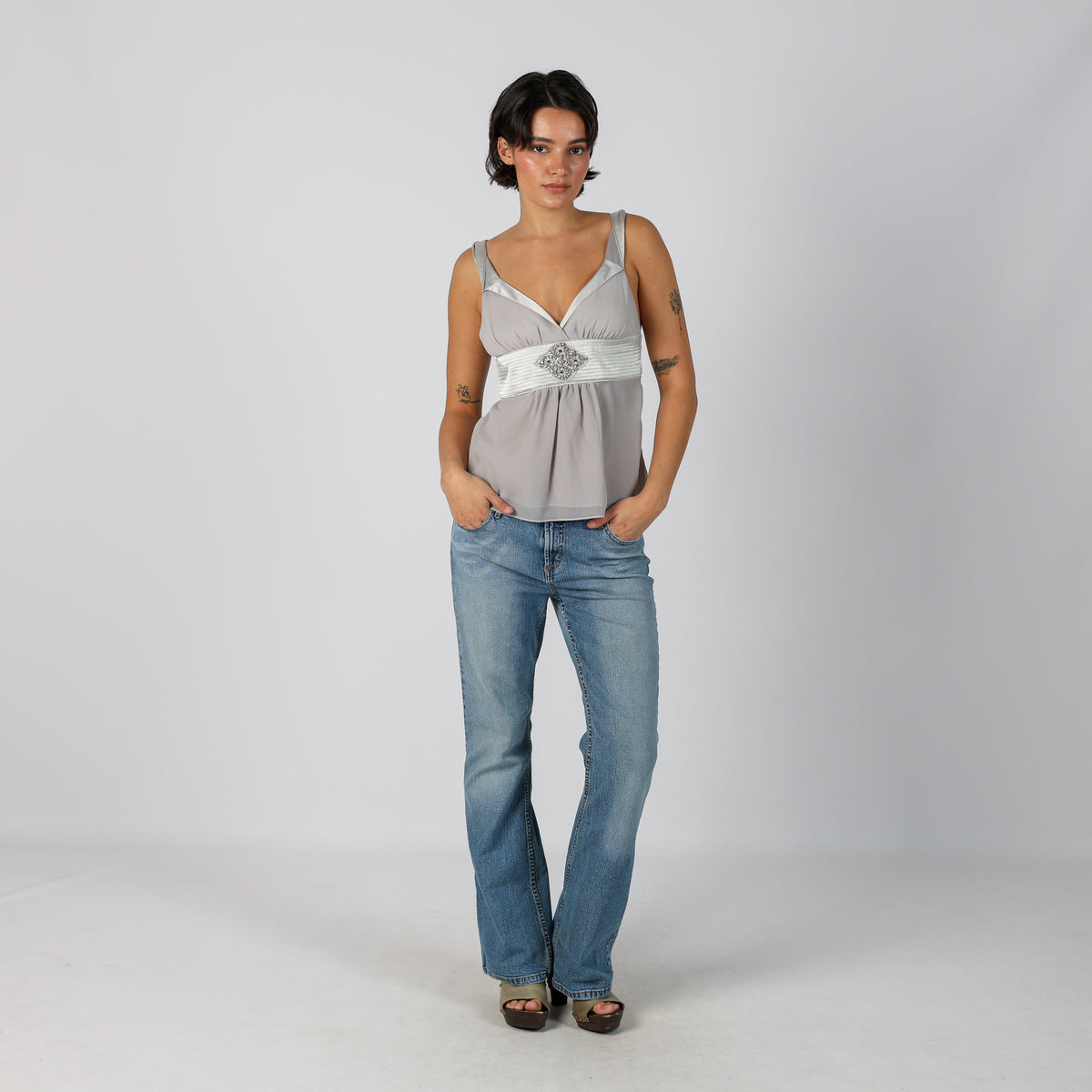 Blue Y2K Paris Blues Bootcut Jeans (M)