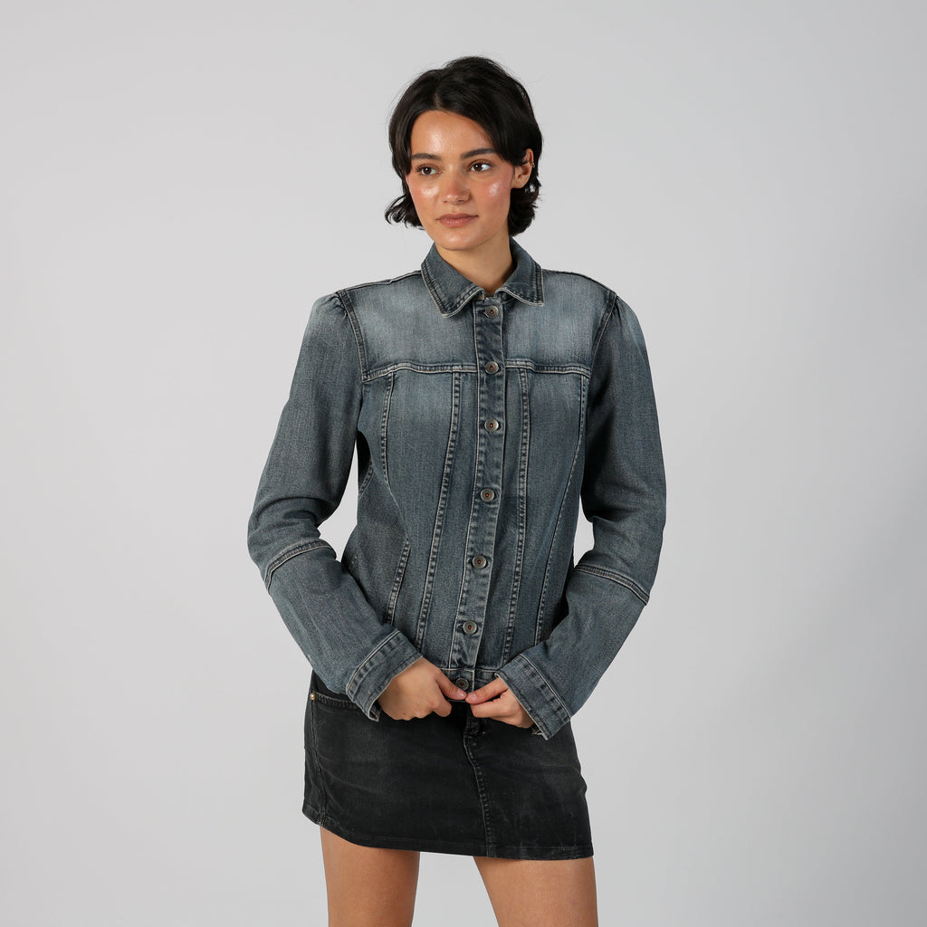 Grey Y2K United Colors of Benetton Denim Jacket (M)