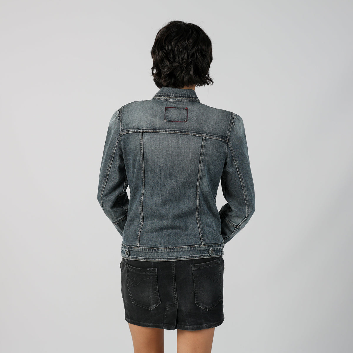 Grey Y2K United Colors of Benetton Denim Jacket (M)