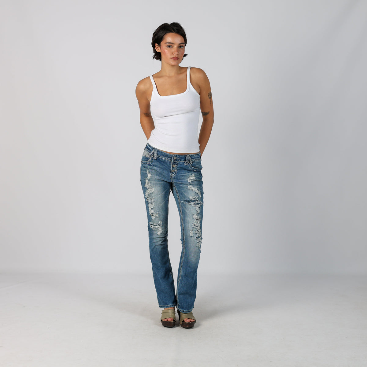 Blue Y2K Amethyst Bootcut Jeans (M)